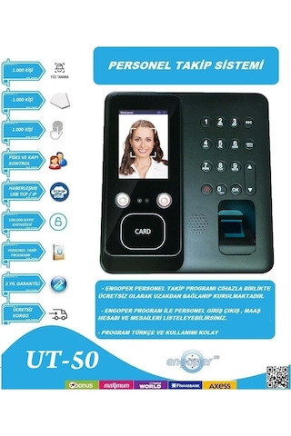 Yüz Tanıma Parmak İzi Şifre Personel Geçiş Sistemi Program Dahil