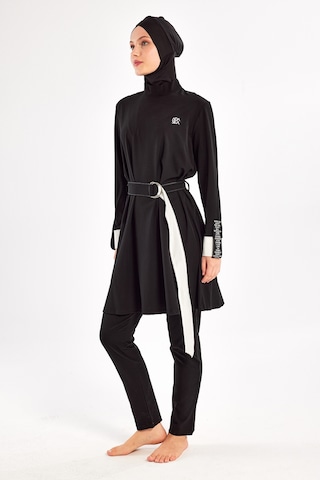 Spor Likra Tam Kapalı Tesettür Mayo 1221 Siyah14 Siyah