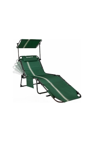 Kingcamp Magnolia B10 Plus Hands-free Premium 7 Kademeli Katlanır Şezlong Green/white Yeşil