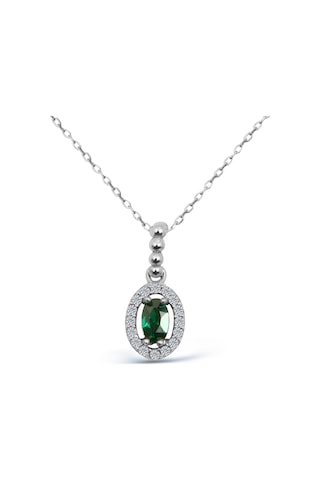 Kuyumcudukkani"oval Safir Renktaşlı"küpe Ve Kolye Seti- 24127-w-grn Beyaz