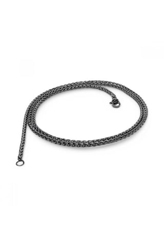 Erkek Siyah Renk Çelik Kolye 2.5mm 9203 Siyah