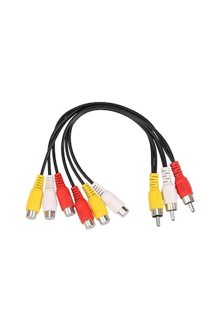 Yeni 3 Erkek - 6 Dişi Fiş Ayırıcı Ses Tv Dvd Video Adaptörü Av Kablosu - Çoklu Cihaz Bağlantıları İçin