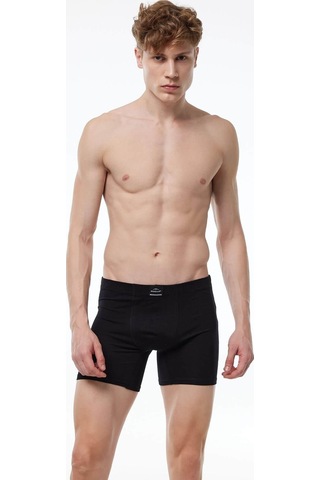 Malabadi 073 Erkek Likralı Uzun Boxer-Siyah