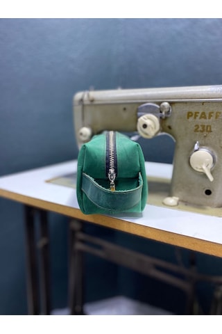 Özdemirler Deri Hakiki Crazy Deri Unisex Seyahat Çantası, Dopp Kitt,traşlık,el Çantası Yeşil Küçük Boy Unisex Haki - Yeşil
