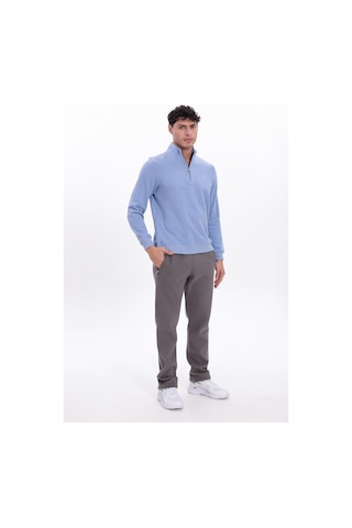 Rowinger Yarım Fermuarlı Dik Yaka Selanik Örme Erkek Sweatshirt Baby Blue