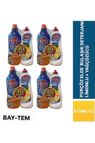 4 Adet 675 Ml Elde Bulaşık Deterjanı Limon + 4 Adet 1000 Ml Ekstra Güçlü Yağ Çözücü