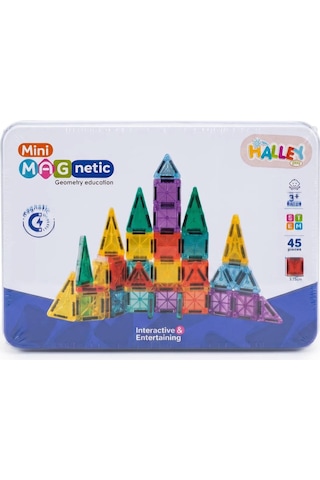 Güçlü Mıknatıslı 3d Manyetik Yapı Seti 45 Parça - Renkli Mini Bloklar Eğitim Serisi