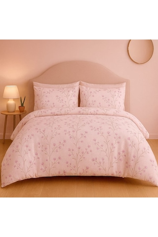 Brillant Nevresim Takımı Pembe Çiçek Açık Pembe
