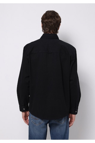 Colins Comfort Fit Shirt Neck Düz Erkek Siyah Shacket Cl1076729 Q1.v1 Blk Siyah