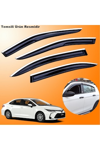 Toyota Corolla Sedan Mügen Cam Rüzgarlığı Abs Krom Nikelajlı Cam Rüzgarlığı 2019 Sonrası 4 Lü Set