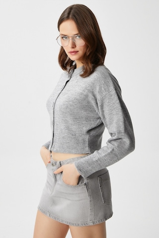 Ritnice Kadın Tilia Crop Gri Örgü Hırka Gri