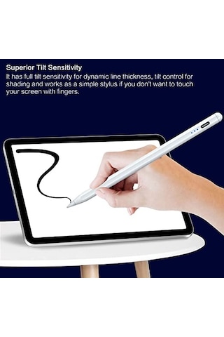iPad A2696 10.nesil Uyumlu Avuç İçi Reddetmeli Eğim Hassasiyetli Dokunmatik Yazı Kalemi