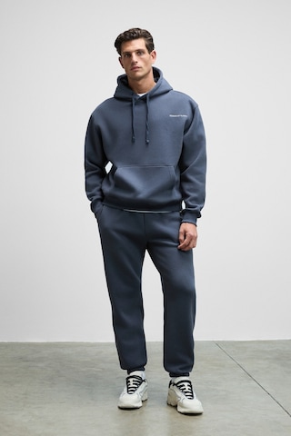 Grimelange Scarn Erkek Pamuklu İçi Polarlı Nakışlı Kapüşonlu Relaxed Koyu Gri Sweatshirt