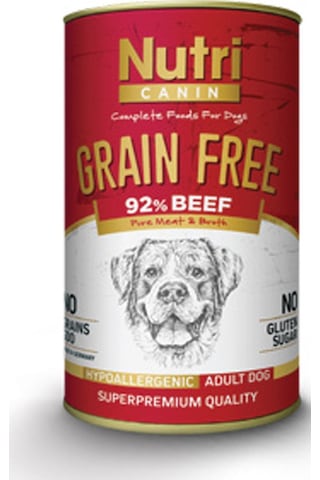 Nutri Canin %92 Sığır Etli Tahılsız Yetişkin Köpek Maması 4 x 400 G