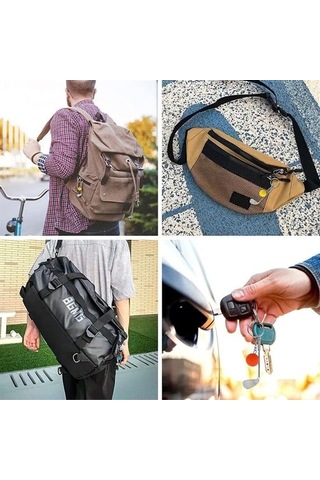 Gerçekçi Golf Tasarımlı Şık Anahtarlık Kolye Çanta Süsü Golf Keychain 4741 Altın - Beyaz