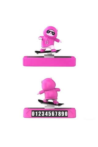 Hareketli Kayan Figür Kaykay Numaratör Oto Araç Kaykay Numaratör Torpido Üstü Numaralık Pembe Pembe