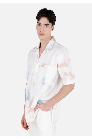 Colin's Colins Oversize Fit Shirt Neck Erkek Bej Kısa Kol Gömlek Cl1069575 Q1.v1 Dn43535 Denim