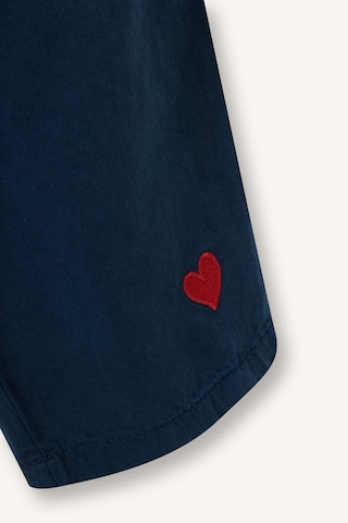 Defacto Wıde Leg Nakışlı Geniş Paça Gabardin Pantolon Kız Bebek H4729a526smnv147 Lacivert-nv147
