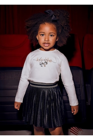 Mayoral Kız Çocuk Pileli Etek 4903 Siyah