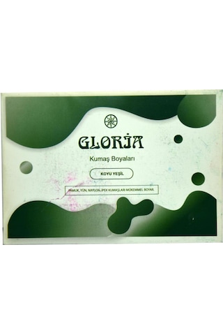 Gloria Koyu Yeşil Renk Pamuk Yün Naylon İpek Kumaş Boyası 10Gr
