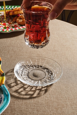 Karaca Rcr Etna Cam Çay Tabağı 13 Cm Şeffaf