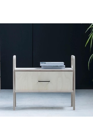 Woodesk Tale, Ahşap, Çekmeceli Natural Renk, 75x65, Komodin,