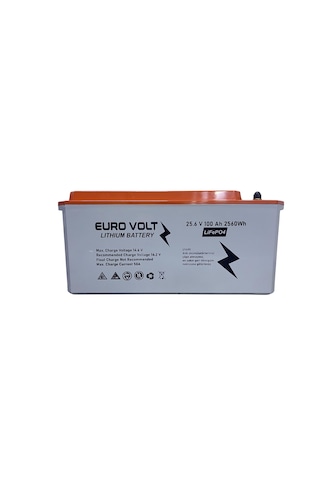 Euro Volt Lityum Battery 25.6 V 100 Ah 2560 Wh Life Po4