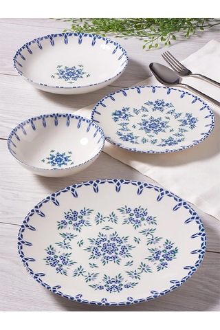 Güral Porselen Camelıa 24 Parça 6 Kişilik Bone Yemek Takımı - 165