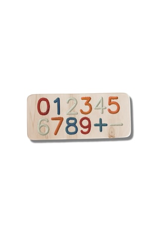 Doğal Ahşap Montessori Eğitim Aracı Çocuklar İçin Rakam Yazma Ve Matematik Tableti