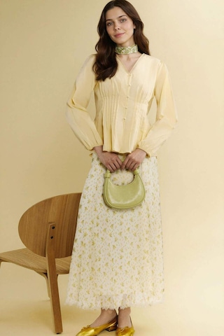 Defacto Regular Fıt Poplin Uzun Kollu Tunik H0280ax26spyl251 Sarı-yl251