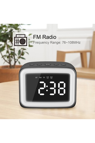 Geeksen Aec Bt511 Kırmızı 3'ü 1 Arada Radyo, Alarm Saati Ve Bluetooth Hoparlör - Sıcaklık Göstergeli, Gece Lambalı, Tf Kart Desteği