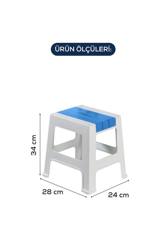 Vienev Plastik Küçük Tabure Mavi Mavi
