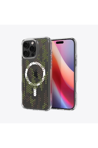 Spigen İphone 16 Pro İle Uyumlu Kılıf Ultra Hybrid Magfit Magsafe Özellikli Digital Camo