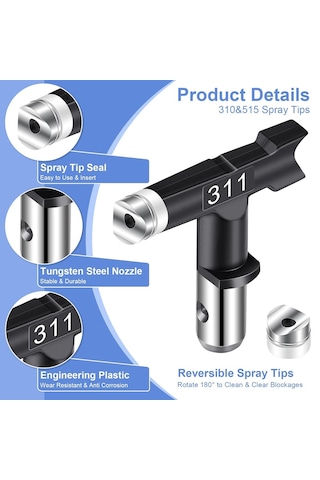 Xurunkeji Adet Havasız Boya Püskürtme Ucu, Havasız Boya Püskürtme Makinesi İçin Tersinir Püskürtme Uçları, Püskürtme Boya Nozulları