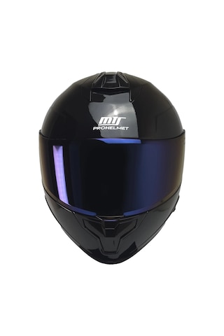 Mts X340 Fullface Mavi Camlı Motosiklet Kaskı Parlak Siyah