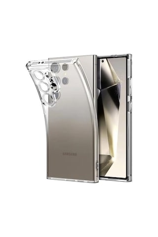 Samsung Galaxy S25 Ultra İle Uyumlu Kılıf Şeffaf Kamera Korumalı Esnek Silikon Telefon Kılıfı Kapak