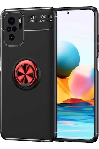 Xiaomi Redmi Note 10s Kılıf Zore Ravel Silikon Kapak Siyah-Kırmızı