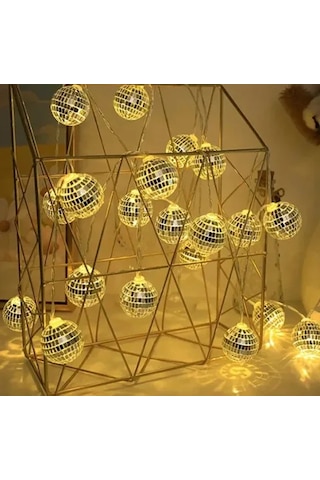2m 10 Led Pilli Disko Toplu Işık Çok Renkli