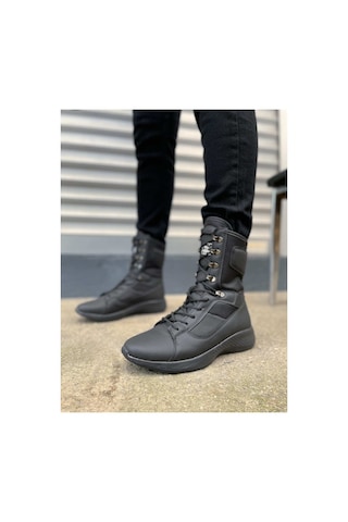 DMR Elegance Bay Bot Jy799 Verton Bağcıklı Ortopedik Taban Günlük Cilt Erkek Askeri Postal Bot Cst Siyah