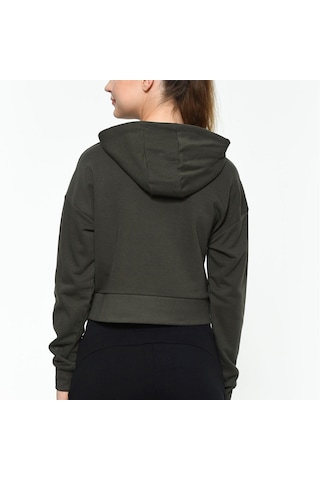 Hummel Rayce Kadın Baskılı Kapüşonlu Sweatshirt Haki