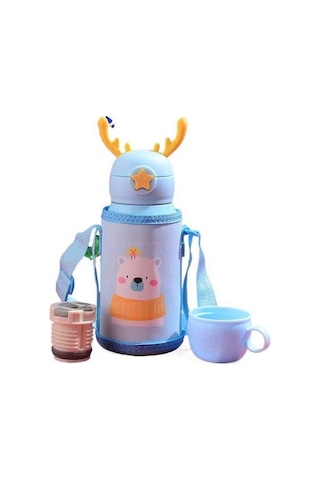 Pazly Termos Paslanmazçelik Mavi Mavi Karikatür Jian Hasır Fincan Fincan Fincan Fan Çocuk - Tv Mavi