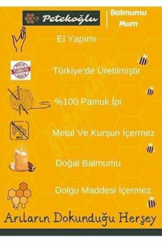 Doğal Petek Balmumu Mum Hediyelik Mini Set Sarma Balmumu Çam Ağacı Beeswax Candle Siyah
