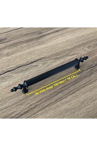 Zend Mat Siyah Mobilya Dolap Mutfak Çekmece Kulpu 160 Mm 5 Adet
