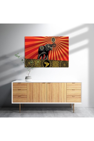 Cakasepetim Fil, Kuş Ve Tribal Desenler Ahşap Mdf Tablo