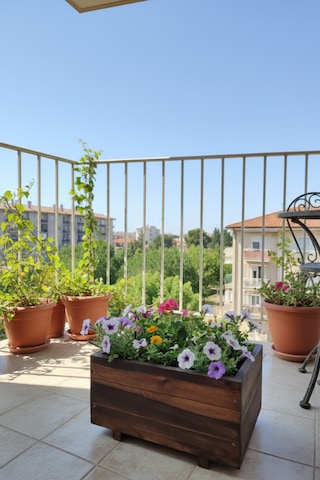Doğal Masif Ahşap Dekoratif Çiçeklik Rustik Saksı Bahçe Ve Balkon Çiçekliği 0,65 Lt-1 Adet