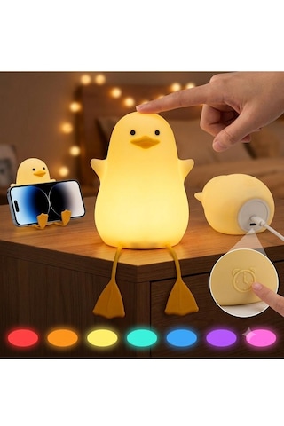 Renkli Usb Şarj Edilebilir Gece Lambası, Silikon, Hediyelik Eşya, Çocuk Gece Lambası Çok Renkli