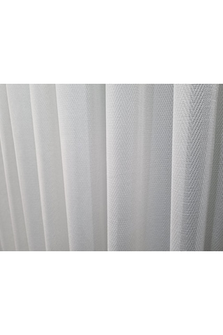 Livoras Home Balıksırtı Sık Dokuma Tül Perde Beyaz