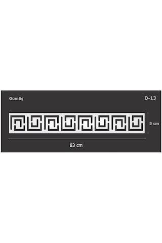 D-13 Gümüş 83 x 5 cm Sibu Aynalı Pleksi Mobilya Dolap Süsü