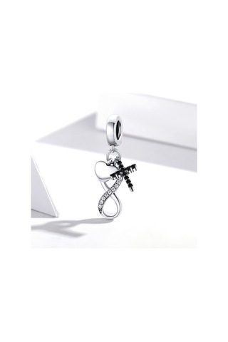 S925 Ayar Gümüş Sonsuzluk Sembolü Çapraz Kolye Dıy Bilezik Kolye Aksesuarları Çok Renkli