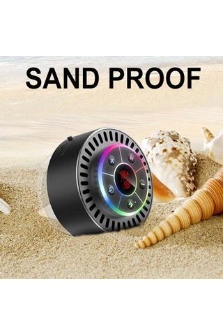 Ranyeek Su Geçirmez Bluetooth Hoparlör - Fm Radyolu, Led Ekranlı, Şok Dayanımlı T5 Model Siyah